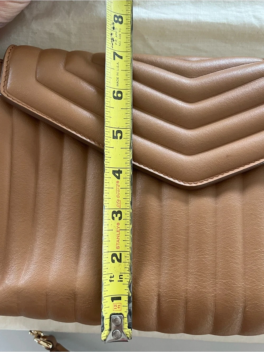 Salvatore Ferragamo Quilted Calfskin Flap Chain Shoulder Bag in Sienne Tan Camel